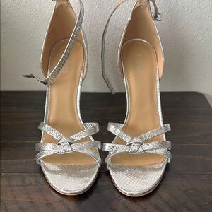 Elegant Silver Strappy Heels Michael Michael Kors